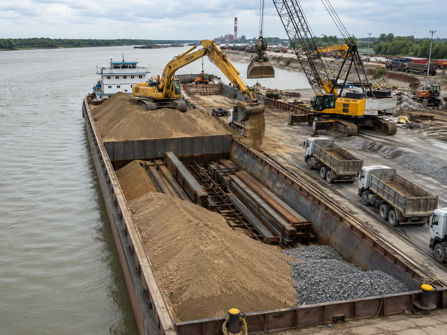 Transport fluvial marfă paletizată și ambalată